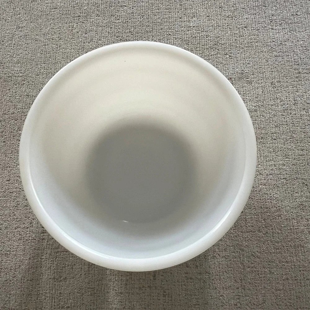 Vintage General Electric Milk Glass Mixing Bowl White Ribbed Beehive 7.5